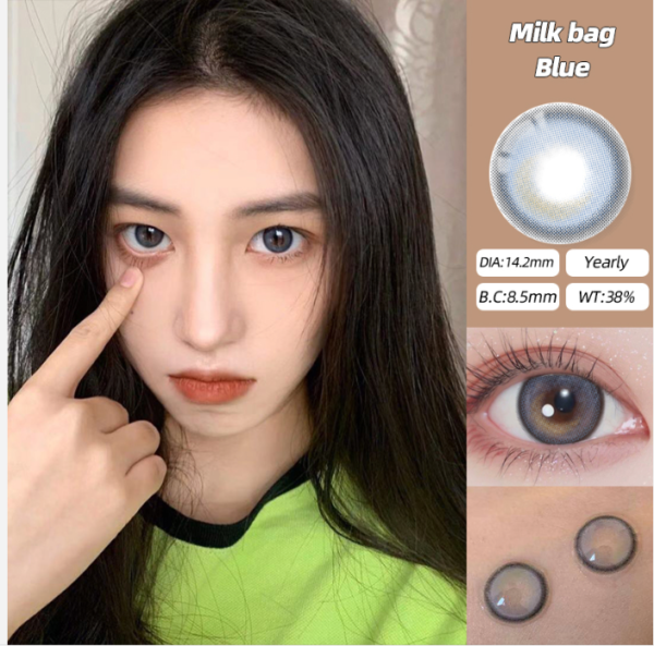 Milk Bag Blue natural color contact lenses wholesale from OLYLASH factory